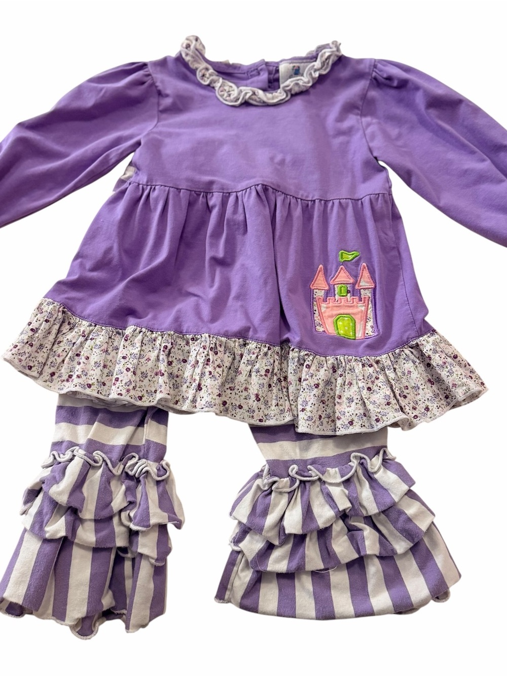 Girls Purple Castle Ruffle Matching Set - Brand Unspecified